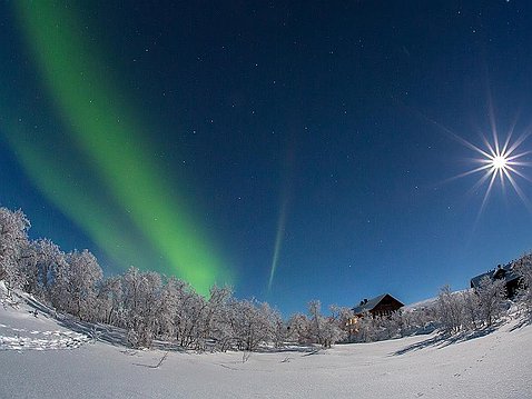 Aurora boréalis Les aurores boréales en Laponie.