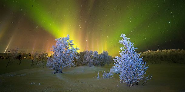 Kilpisjarvi - Finlande Les piliers de lumière .....